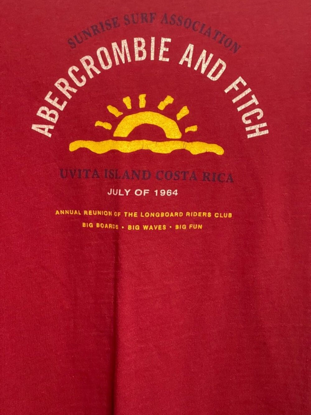 Women's vintage T-shirt Size Large Red Abercrombie & Fitch Shirt Red - Picture 8 of 11
